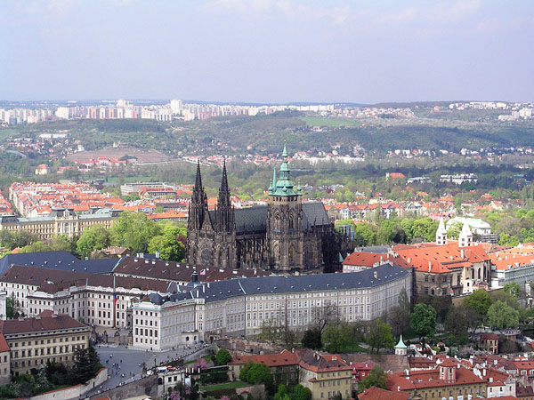 Aerial photograph of Hradcany and Prague Castle